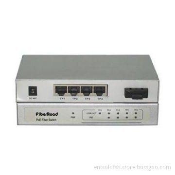 100Base-FX Fiber Power Over Ethernet Switch 4 Port For Surv